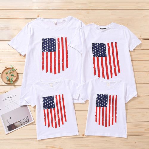 T-shirt à imprimé drapeau américain - SHEIN - Modalova