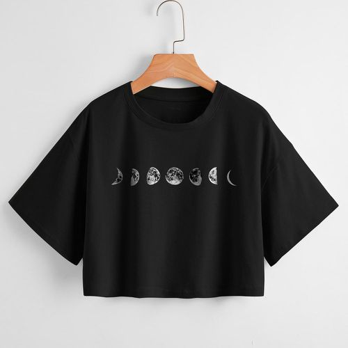 T-shirt à imprimé lune - SHEIN - Modalova