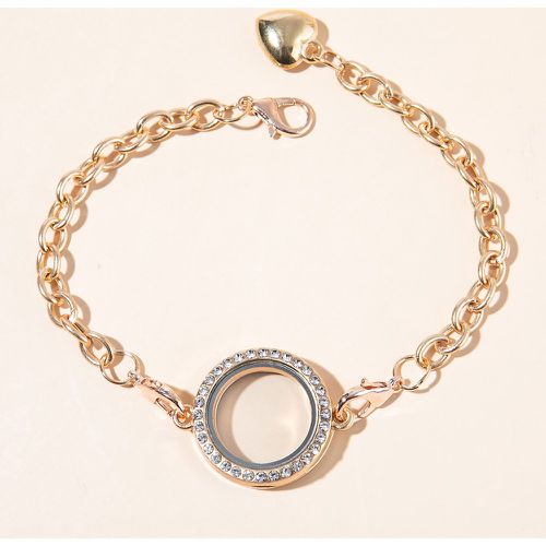 Bracelet médaillon ouvert à strass - SHEIN - Modalova