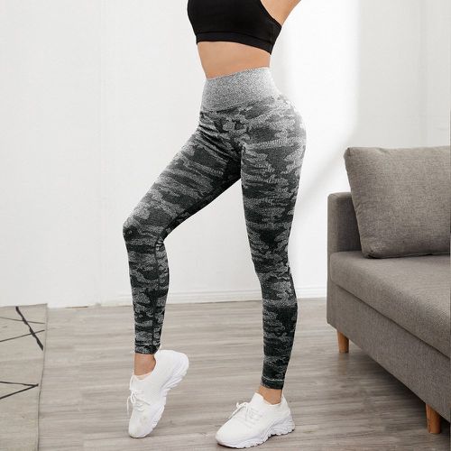 Legging de sport sans couture avec imprimé camouflage - SHEIN - Modalova