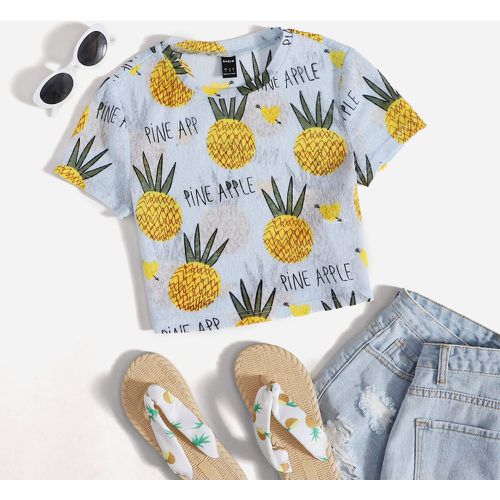 T-shirt court avec imprimé ananas - SHEIN - Modalova