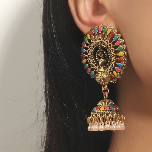 Boucles d'oreilles Jhumka avec fausse perle - SHEIN - Modalova