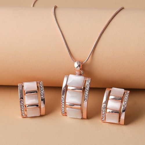 Pièces Set de bijoux géométriques à strass - SHEIN - Modalova