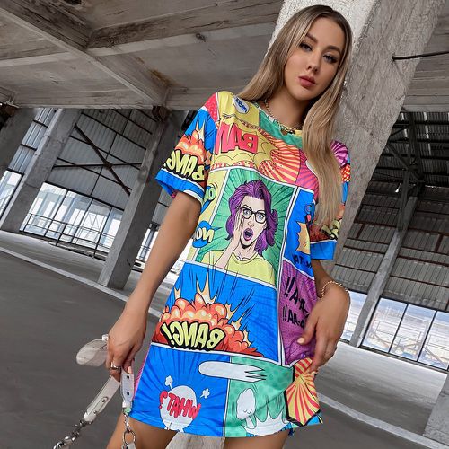 Robe t-shirt à imprimé pop art - SHEIN - Modalova