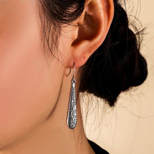 Boucles d'oreilles design goutte d'eau texturé métallique - SHEIN - Modalova