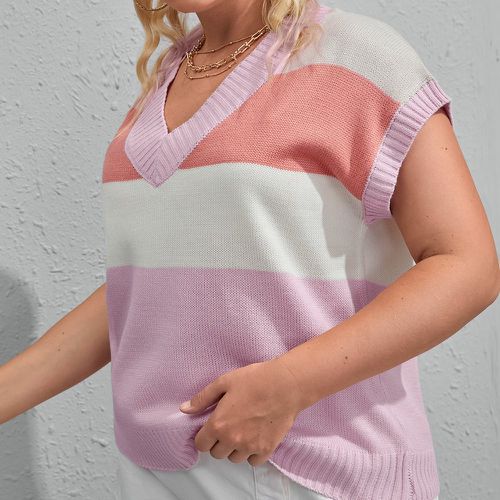 Top en tricot à blocs de couleurs - SHEIN - Modalova