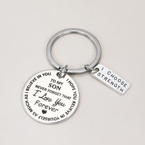 Porte-clés à breloque ronde à slogan Design - SHEIN - Modalova