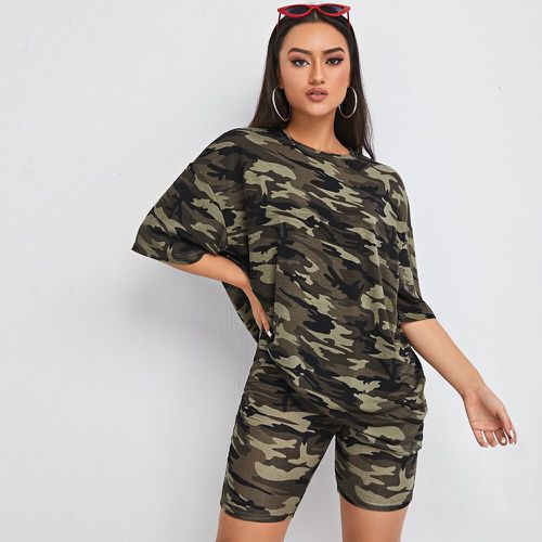 T-shirt camouflage & Short cycliste - SHEIN - Modalova