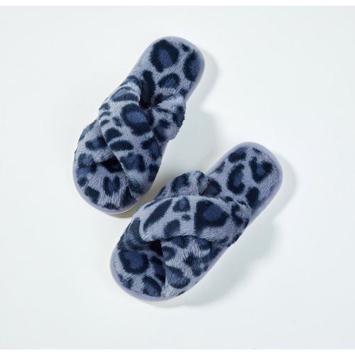 Pantoufles en tissu duveteux léopard - SHEIN - Modalova