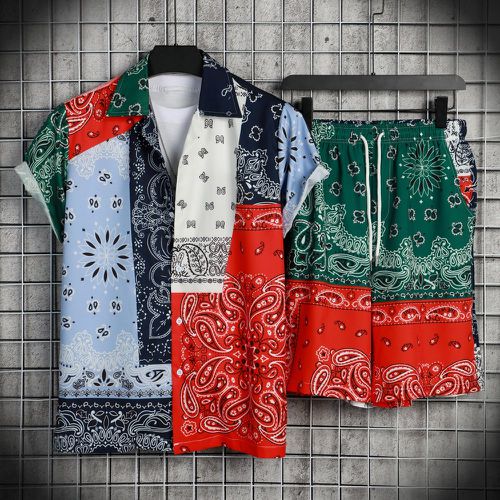 Chemise à imprimé foulard & Short à cordon - SHEIN - Modalova