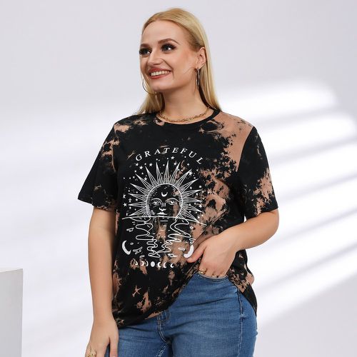 T-shirt tie dye à lettres - SHEIN - Modalova