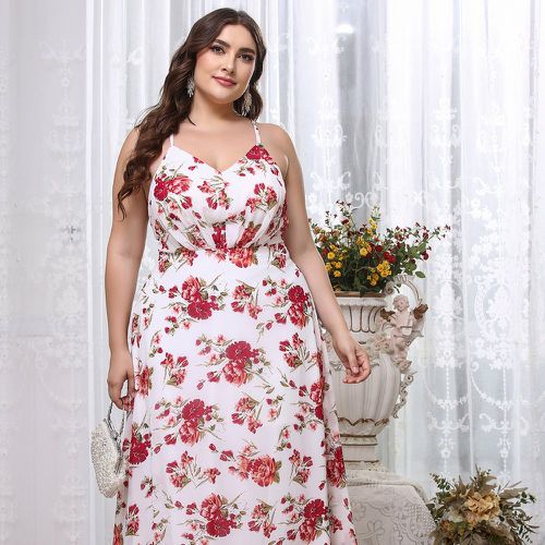 Robe à fines brides à imprimé floral croisé - SHEIN - Modalova