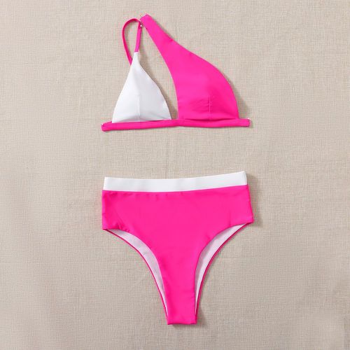 Bikini asymétrique à blocs de couleurs - SHEIN - Modalova