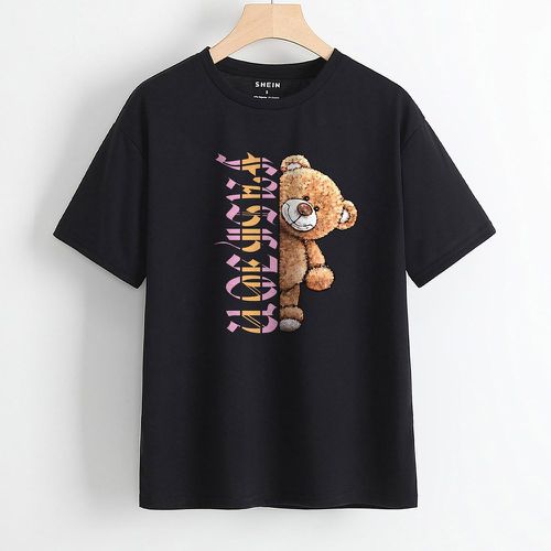 T-shirt lettre et ours - SHEIN - Modalova
