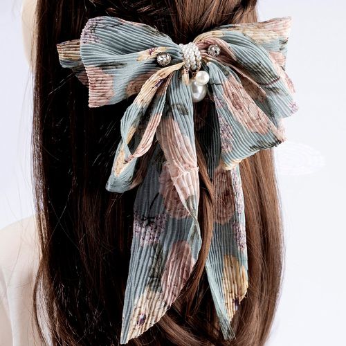 Pince à cheveux design nœud à imprimé fleur - SHEIN - Modalova