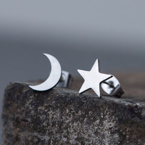 Clous d'oreilles à design d'étoile et de lune - SHEIN - Modalova