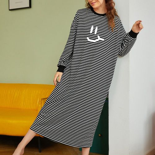 Robe de pyjama à rayures à imprimé figure - SHEIN - Modalova