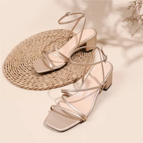 Sandales à lanières minimaliste à talons épais - SHEIN - Modalova