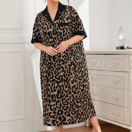 Robe de pyjama léopard à poche - SHEIN - Modalova