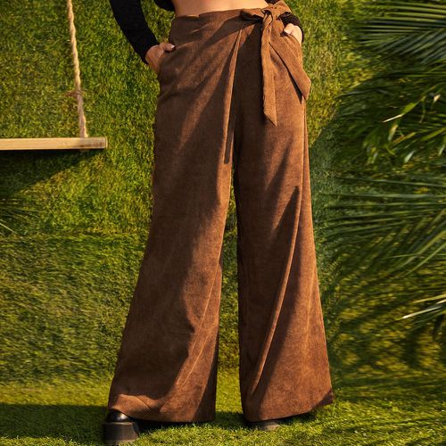 Pantalon ample à nœud à poche - SHEIN - Modalova