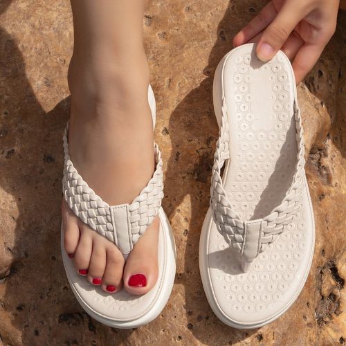 Sandales avec entre-doigt tressées compensées - SHEIN - Modalova