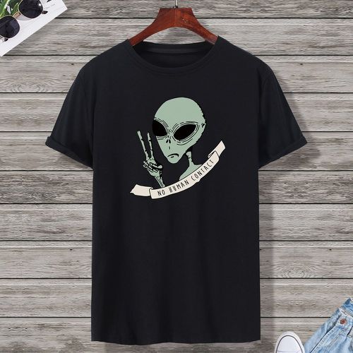 Homme T-shirt alien et slogan - SHEIN - Modalova