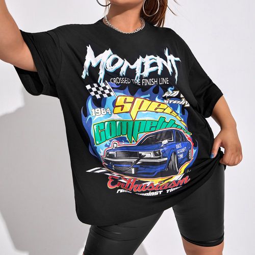 T-shirt lettre et voiture - SHEIN - Modalova