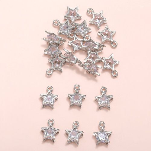 Pièces Pendentif à bijoux DIY avec zircone cubique et étoile - SHEIN - Modalova