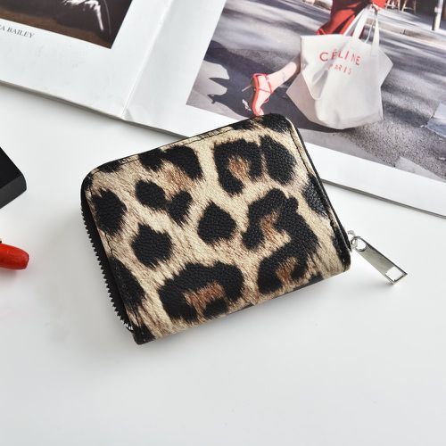 Petit portefeuille avec motif léopard zippé - SHEIN - Modalova