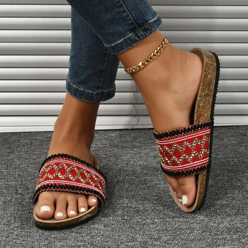 Sandales plates minimaliste design tressé - SHEIN - Modalova