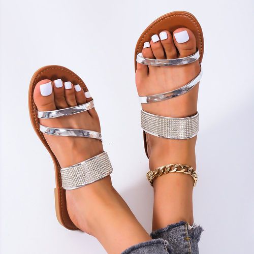 Sandales métalliques avec imprimé à strass - SHEIN - Modalova