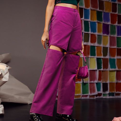 Pantalon ample taille haute découpé - SHEIN - Modalova