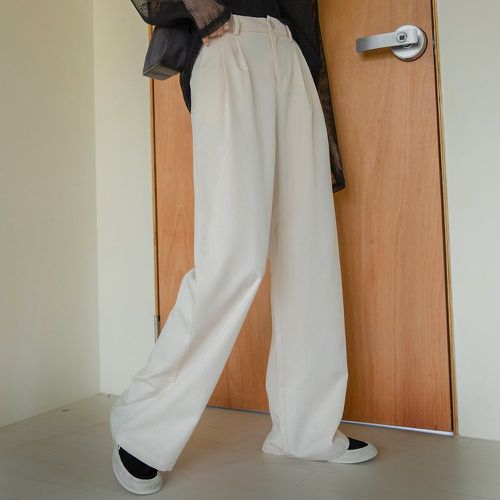 Pantalon unicolore à plis - SHEIN - Modalova