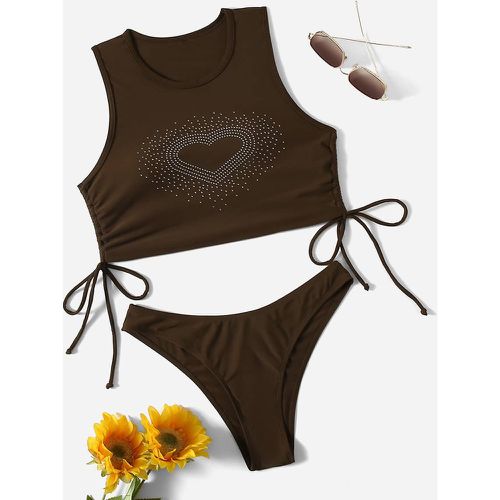 Bikini avec imprimé cœur et cordon - SHEIN - Modalova