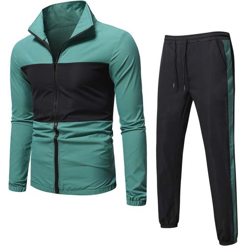 Veste à blocs de couleurs & Pantalon de jogging à cordon - SHEIN - Modalova