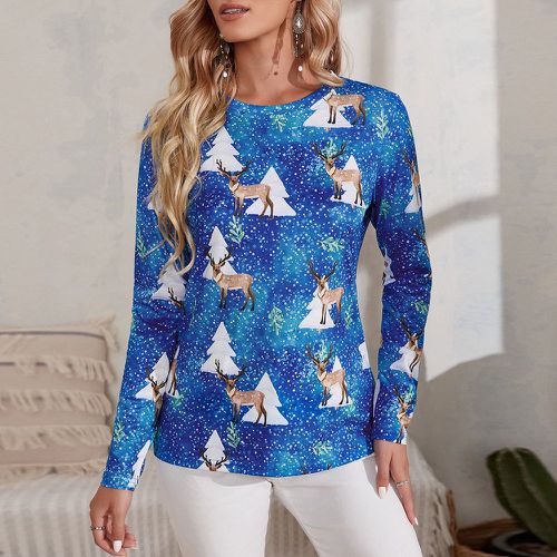 T-shirt Noël à imprimé cerf - SHEIN - Modalova