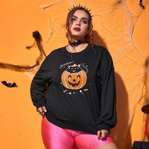 Sweat-shirt avec motif citrouille d'Halloween et lettre - SHEIN - Modalova