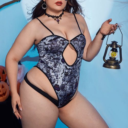 Body de lingerie à imprimé halloween avec découpe - SHEIN - Modalova