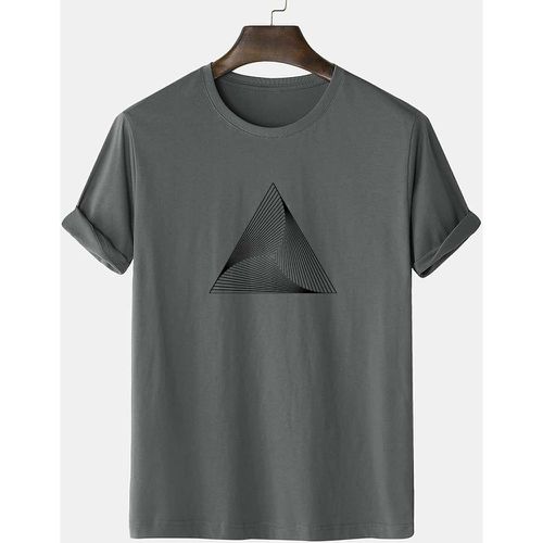 T-shirt à imprimé géométrique 3D manches courtes - SHEIN - Modalova