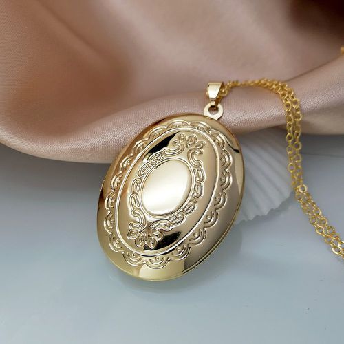 Collier avec pendentif ovale à médaillon ouvert - SHEIN - Modalova