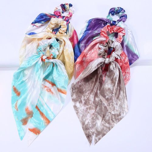 Pièces Élastique avec foulard pour cheveux à imprimé graphique - SHEIN - Modalova