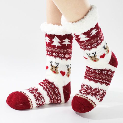 Chaussettes Noël à imprimé cerf - SHEIN - Modalova