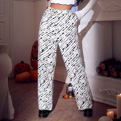 Pantalon taille élastique à imprimé - SHEIN - Modalova