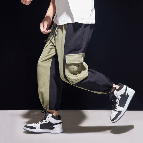 Pantalon de jogging à blocs de couleurs avec poche à cordon - SHEIN - Modalova