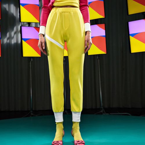 Pantalon de jogging taille élastique à blocs de couleurs - SHEIN - Modalova