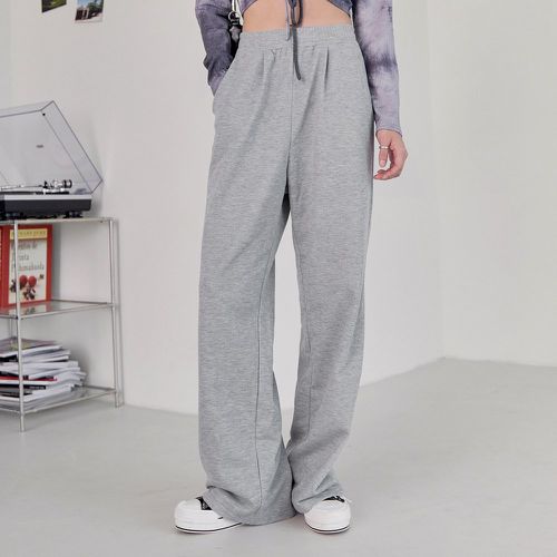 Pantalon de survêtement unicolore à poche taille élastique - SHEIN - Modalova