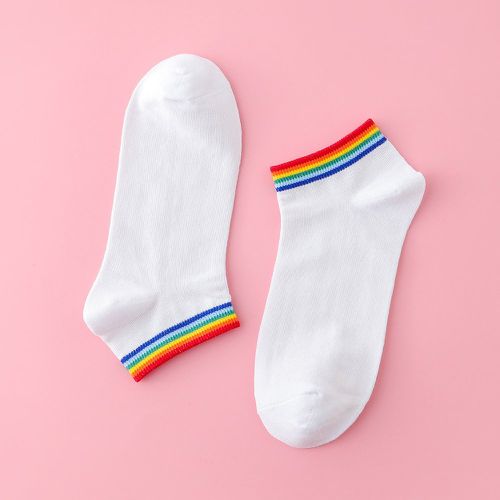 Chaussettes à rayures arc-en-ciel - SHEIN - Modalova