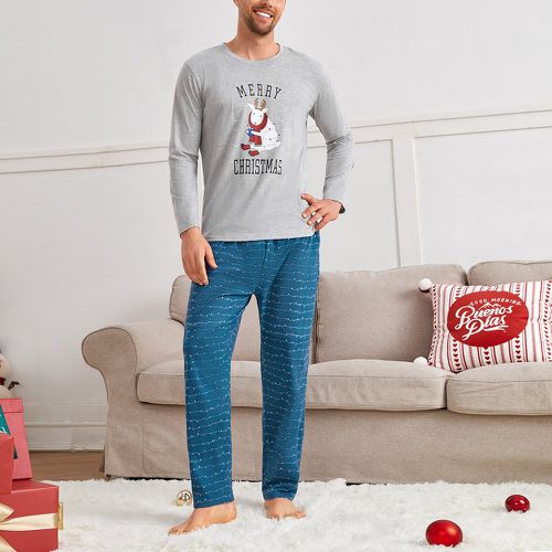 À imprimé Noël T-shirt & Pantalon Ensemble de pyjama - SHEIN - Modalova