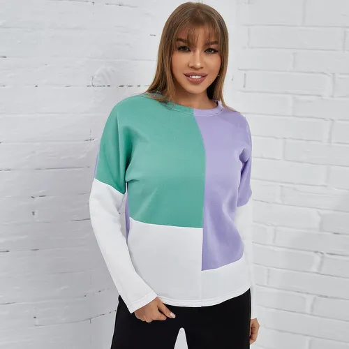 Sweat-shirt à blocs de couleurs - SHEIN - Modalova