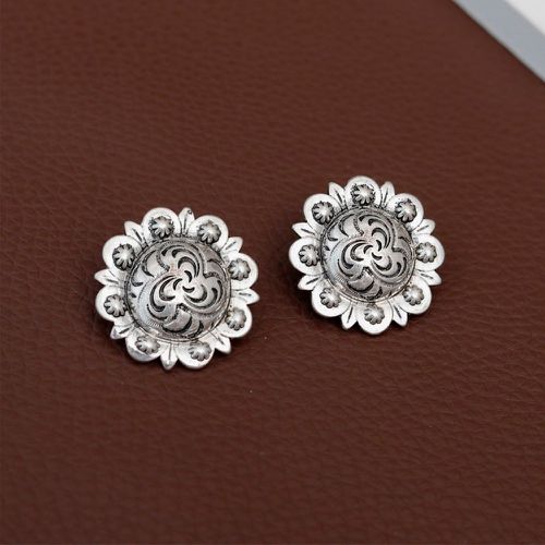 Boucles d'oreilles texturées métalliques vintages - SHEIN - Modalova